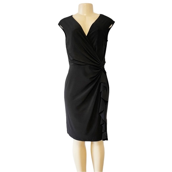 Lauren Ralph Lauren Dresses & Skirts - Lauren Ralph Lauren Ruched Ruffled Cinched Waist Sleeveless Knee Length Dress